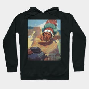 Taos Indian Holding a Water Jug by Blumenschein Hoodie